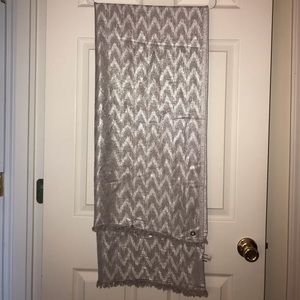 Calvin Klein metallic gray/silver scarf/wrap